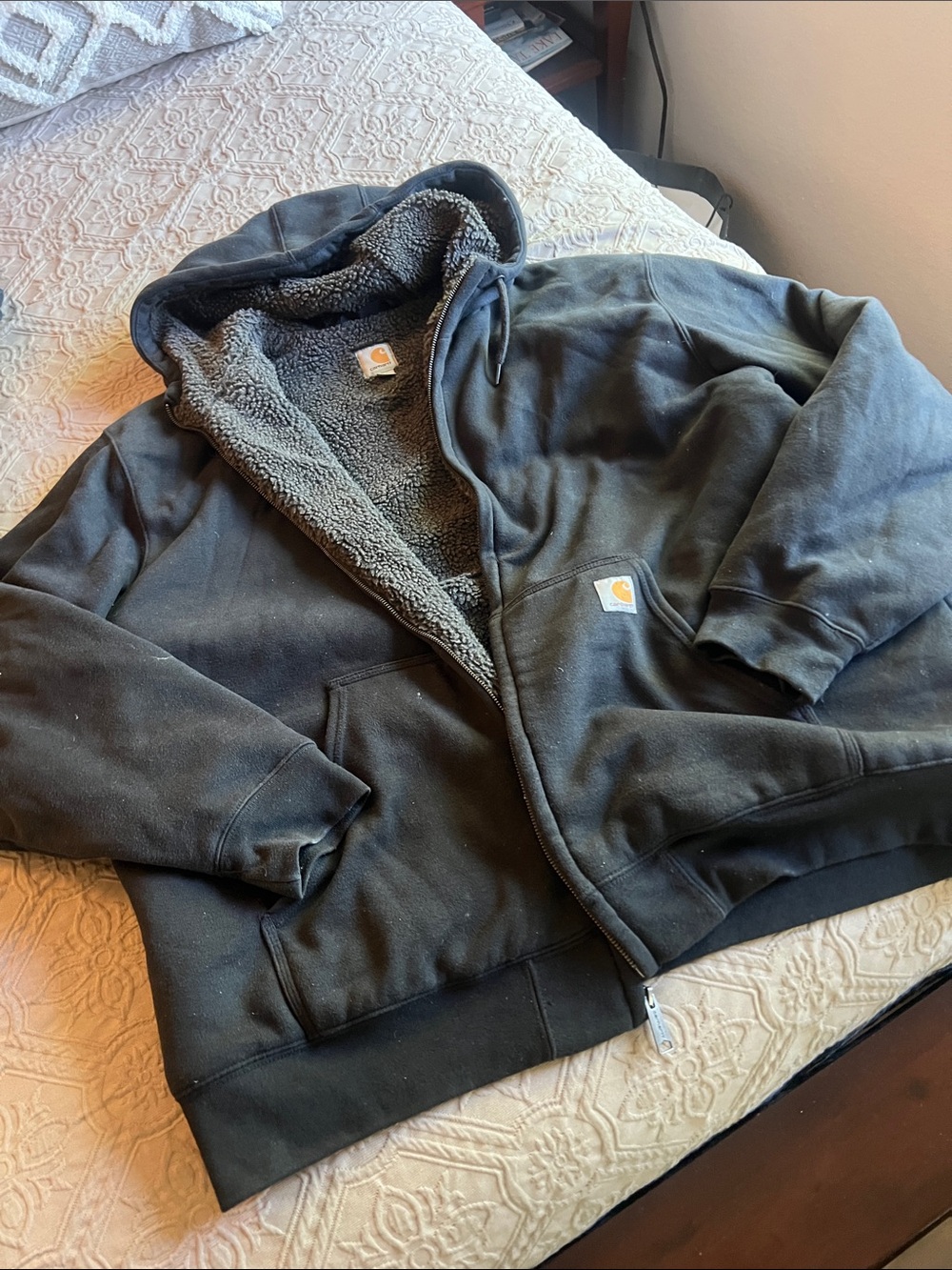Carhartt Black Sherpa-Lined Zip Hoodie